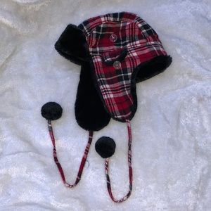 Plaid trapper hat